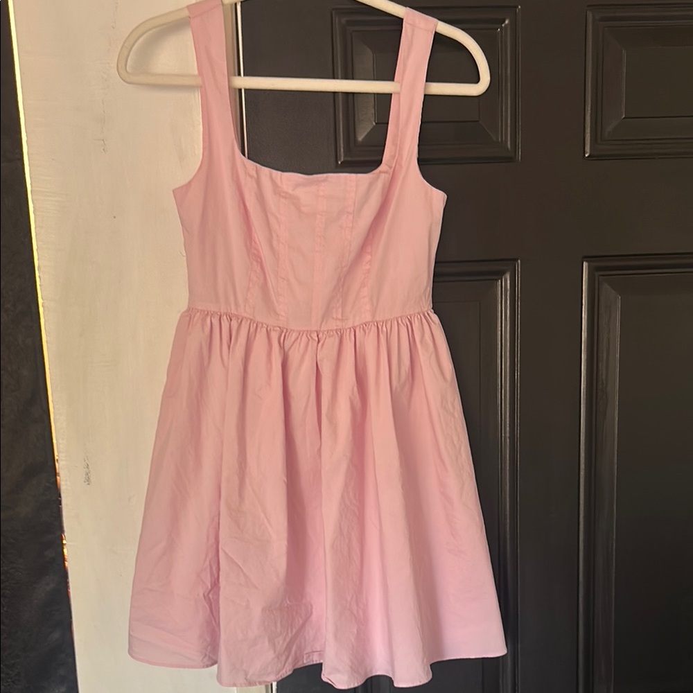 Forever 21 Pink Sleeveless Square Neck Sundress